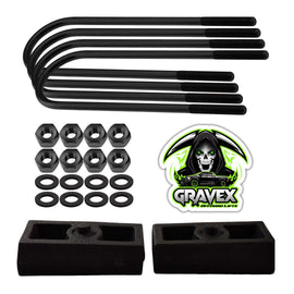 Ford F-150 2WD Cast Iron Lift Blocks + Square U-Bolts Leveling Lift Kit