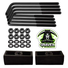 Chevrolet Suburban 2500 6-Lug 2WD Cast Iron Lift Blocks and Square U-Bolts Kit